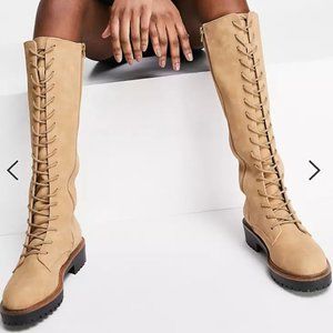 ASOS New Courtney chunky knee high boot 7 sand